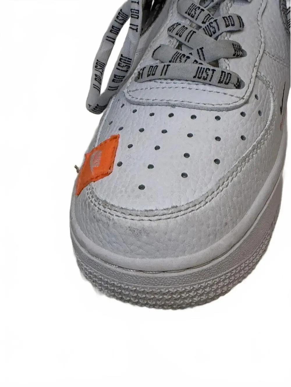 Nike Air Force 1 Low '07 Premium Just Do It White‎ Orange Boys Size 5